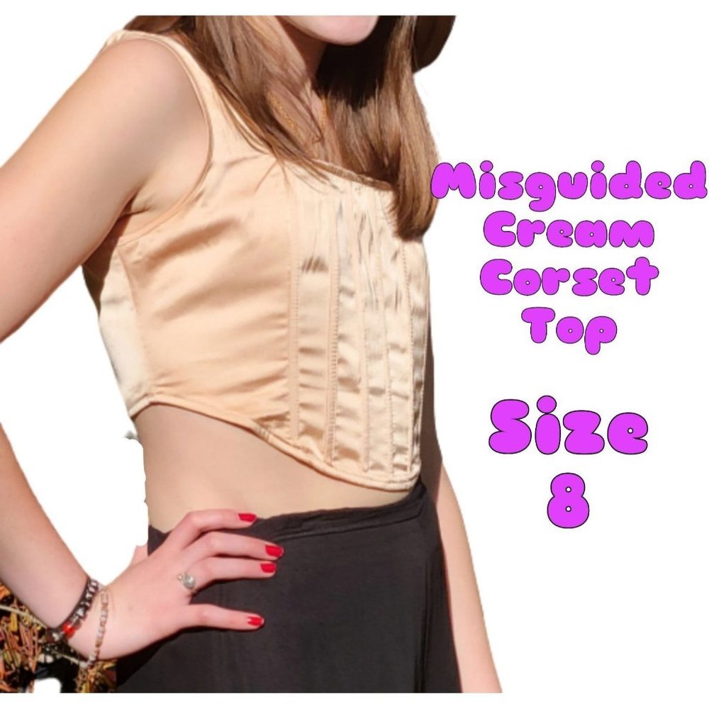 Clothing - Missguided Cream Corset Top Size 8